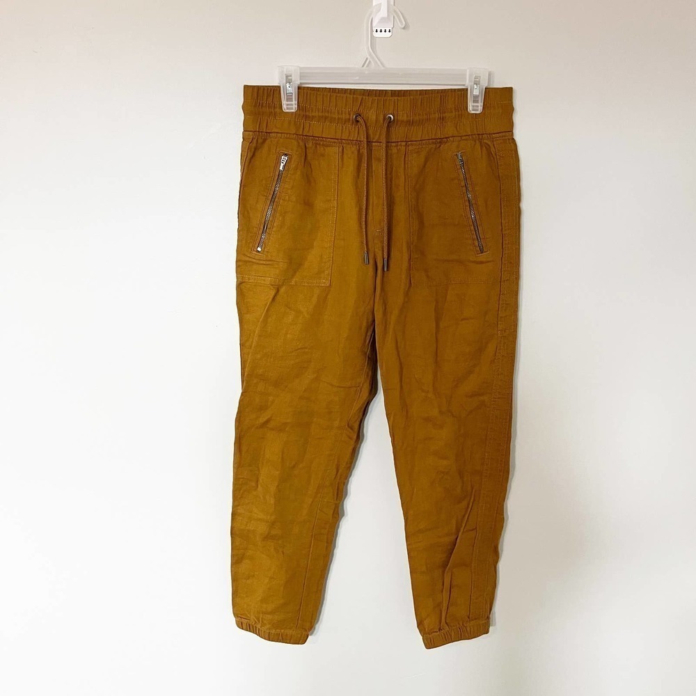 Athleta cabo linen jogger mustard yellow (toasted ochre) women’s size 4
